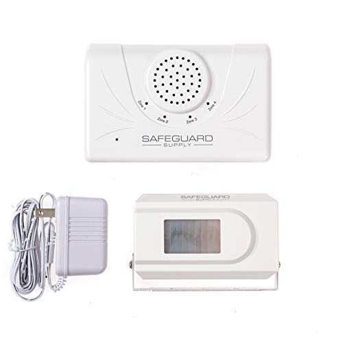 Safeguard Supply Motion Door Chime- Simple To Use 95dB Loud 4000\' Range Wireless Motion Detector Door Bell For Business, Ideal Expandable Wireless Doorbell For Office, Business, Retail & Warehouse