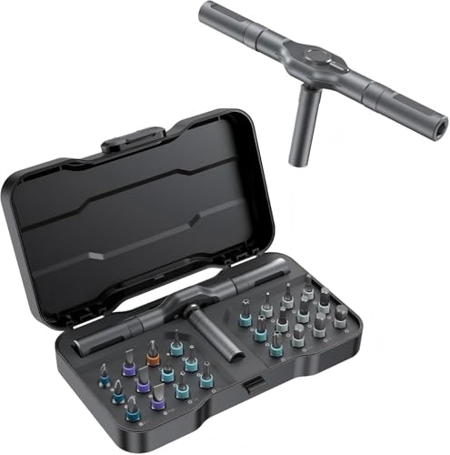 Image of 24 in 1 Precision Screwdriver Set with T-Handle, 24 S2 Chrome Molybdenum Steel Bits, Multi Bit Tool Kit with Storage Case