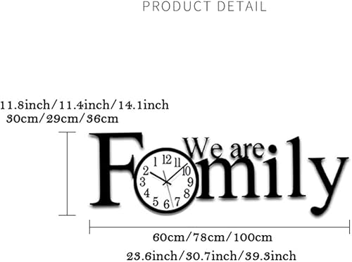 Miniatura 2 de AOKLEY Reloj de pared moderno reloj de pared familiar para decoración de sala de estar, grande, decorativo, funciona con pilas, silencioso, sin