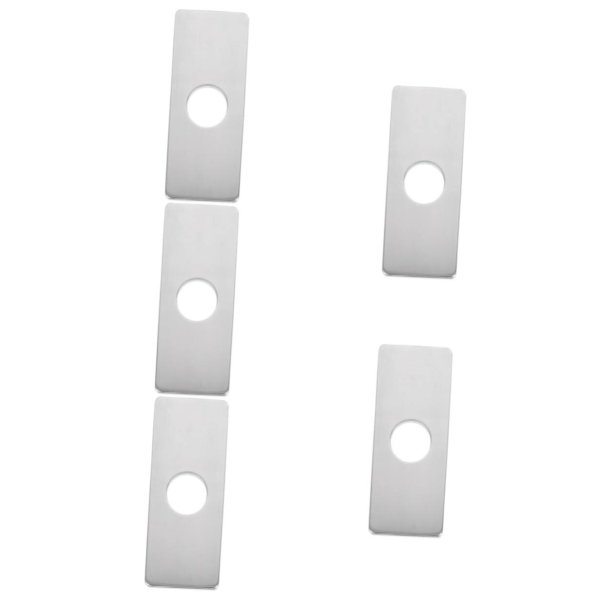 Accessoires d'évier cuisine couvercle de robinet décoratif Lurrose plaque acier inoxydable 5pcs