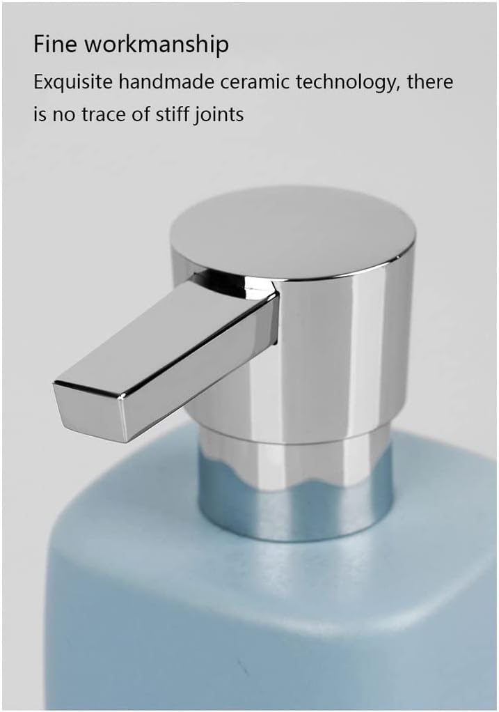 Hand Soap Bottle Kitchen Soap Dispenser Ceramic Lotion Pump Bottle Bathroom Countertop Shampoo Moisture Bottling Essential Oil Dispenser Detergent Dispenser，Black