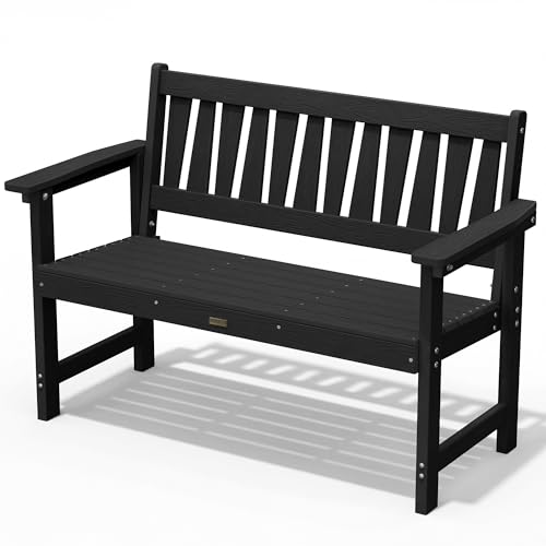 YEFU Outdoor Bench 2-Person Seat: HIPS Outdoor Benches Weatherproof -...