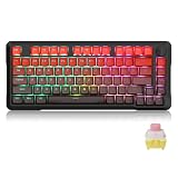 ゲーミングキーボード 磁気スイッチ ラピッドトリガー対応 0.1～4.0mm 調整可能 8000Hz 高速応答 ホットスワップ ガスケットマウント構造 ノブ付き RGB PBTキーキャップ 75% コンパクト 有線 英語配列