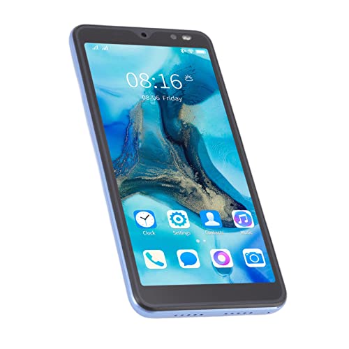 Odblokowany Telefon Komórkowy M12 Uitra, Odblokowany Smartfon z Pełnym Ekranem 5,45 Cala HD dla Androida 6, Rozpoznawanie Twarzy 2 GB RAM 32 GB ROM Smartfony z Dwiema Kartami SIM, 128 GB z (Niebieski)