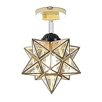 Amazon.co.jp : 億兆堂 星型シーリングライト ガラス 金枠 1灯