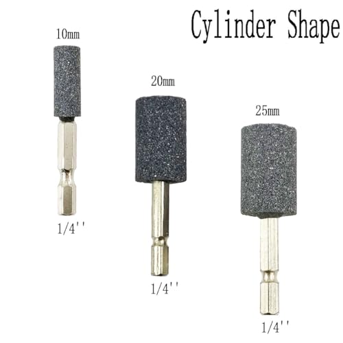 Luo Ke QH535F 𝐋𝐮𝐨 𝐤𝐞 8 Pcs Rotary Grinding Stone - 1/4'' Hex Shank Assorted Shape Abrasive Stone Mounted Grinding Point Aluminum Oxide Sharpening Bits thumb #2