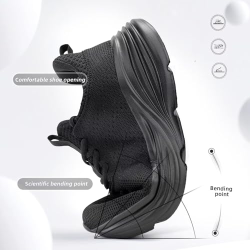 Image of WJA Men's Non Slip Walking Shoes Lightweight Breathable Casual Running Shoes Fashion Sneakers Mesh Workout Sports Shoes