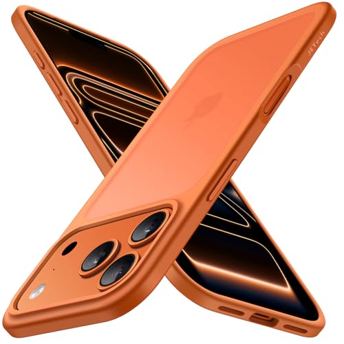 Image of JETech Matte Case for iPhone 17 Pro Max 6.9-Inch, Shockproof Military Grade Drop Protection, Frosted Translucent Back Minimalist Phone Cover, Anti-Fingerprint (Orange)