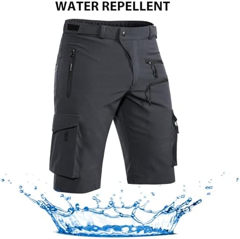 Men's Mountain Bike Shorts Stretch Hiking Cargo Shorts Quick Dry with Zipper Pocket for Bicycle Cycling Casual Golf