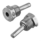 2 Stück Tauchhülsen G1/2 Zoll Gewinde mit Feststellschrauben für den Einsatz in verschiedenen Temperaturmessanwendungen (8 x 30)