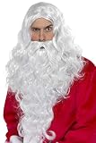 Incluye Kit de disfraz de Papá Noel, Blanco, con peluca y barba