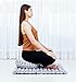 Leewadee Meditation Cushion Set – 1 Round Zafu Meditation Pillow and 1 Square Roll-Up Zabuton Meditation Mat, Pillows Bundle Filled with Eco-Friendly Kapok, Blue White