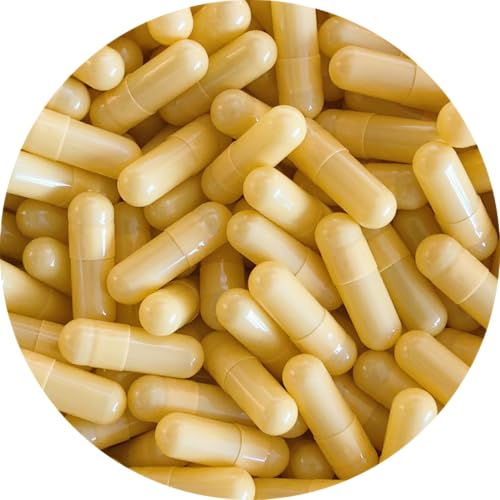Pure Capsules®Size 000 Empty Ivory Yellow Capsule, Gel Capsule, Empty Pill Capsules, Size 000 Gelatin Capsule, Coloured Capsule Ivory Yellow, BSE, GMO Free, for Self Fill, DIY Capsule (100)