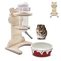Hamster Water Bottle with Stand, 125 ml Guinea Pig Water Bottle, Hamster Food Bowl Ceramic Hamster Stuff Accessories for Syrian Hamsters