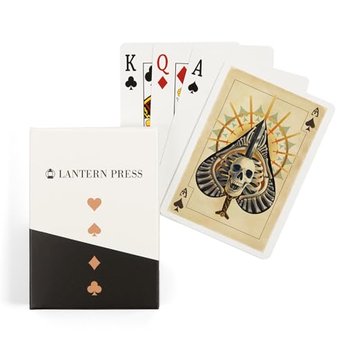 Lantern Press Carta As de Picas, Baraja de Poker 52 Cartas