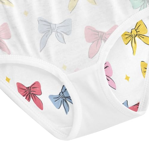 Wusikd Cute Bow Color Girls' Underwear Cotton Girls Briefs Soft Toddler Underwear 2T 5