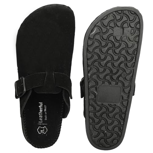 Image of Premium Orthopedic Suede Leather Mules, Lightweight Slip-On Design with Anti-Skid Sole, Cushioned Footbed, Pain-Free Comfort for Indoor Outdoor Use