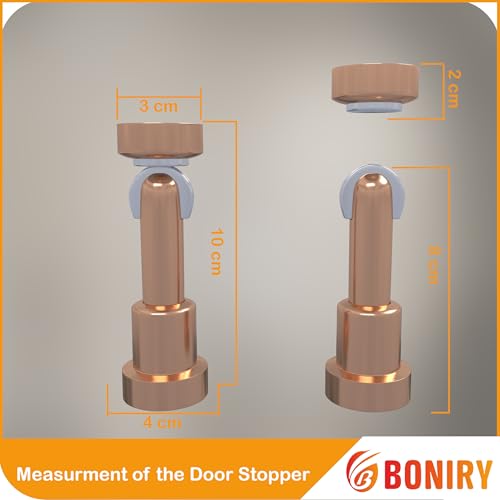 Image of Boniry Premium Magnetic Door Stopper | Durable, Stylish & Rustproof | Protects Doors | Strong Hold, Easy Installation, Perfect for Home & Office Use (1, Rose Gold)