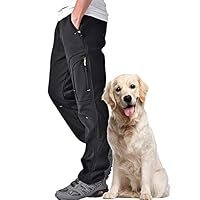 Jessie Kidden Waterproof Hiking Trousers Mens, Outdoor Snow Ski Fishing Walking Fleece Lined Insulated Soft Shell Winter Pants #MH4409-Black-32
