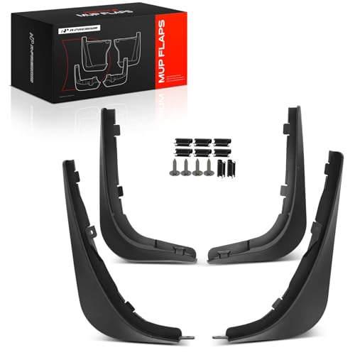 Image of A-Premium Mud Flaps Compatible with Porsche | for Panamera 2017-2020 Hatchback & Wagon, No Drilling Required Mud Guards with Hardware Accessories, Set of 4 Front and Rear