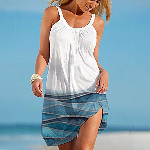 Vestidos de verão para mulheres, bandeira americana, sexy, sem mangas, boho, floral, frente única, v