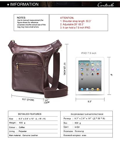 Vintage leather mens shoulder messenger bag, leather mobile phone bag, ID bag, briefcase2