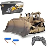 Hylukon Ferngesteuerter Bulldozer, 1:16, Ferngesteuerter Schwerer Bulldozer mit Mobilbagger und Haken, 2,4-GHz-RC-Baufahrzeug mit Licht und Sound