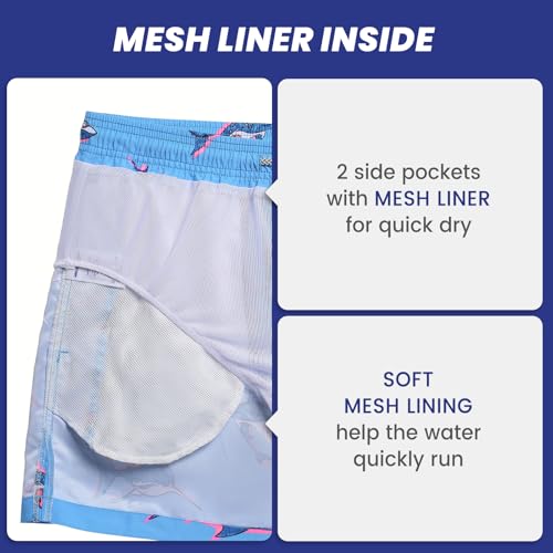 Image of maamgic Mens Swim Trunks 5 Inch with Mesh Liner Breathable for Beach