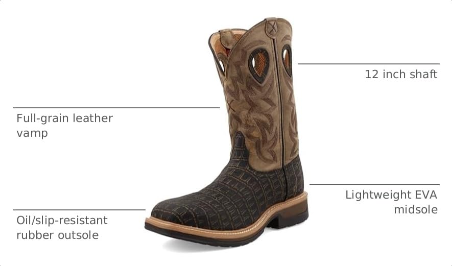 Image of Twisted X Mens Lite Cowboy Taupe /Bomber Workboot