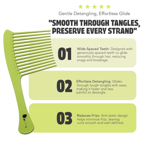 Peine Pardon My Fro Dientes Anchos para Cabello Rizado miniatura 2