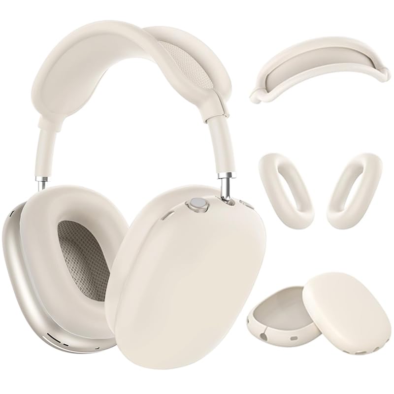 Silicone Case Cover for AirPods Max Headphones，Anti-Scratch Ear Cups Cover/Ear Pad Case Cover/Headband Cover 3 in 1 Accessories Silicone Protector for