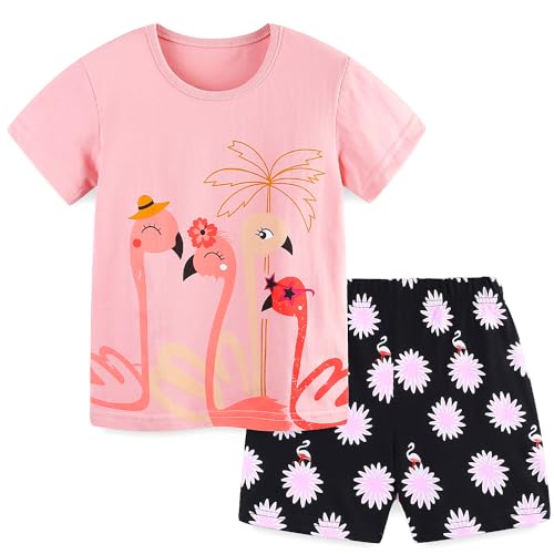 Image of Bumeex Toddler Girls Summer Outfit Cotton Top and Shorts Clothing Set