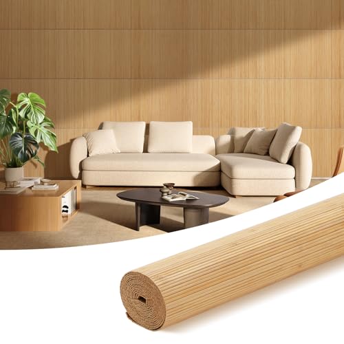 OUZUGIE 1 Pack 96x24 Inch Natural Bamboo Wall Panel