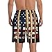 Men & Boys Classic Fit Swim Trunks for Beach Gym Sport Quick Dry Drawstring Basic Board Shorts with Pockets, Underwear Patriotic USA Retro American Flag Baseball Print Fashion Cargo Short