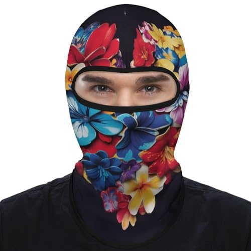 Balaclava para hombre y mujer con estampado de corazones y flores, máscara facial protectora contra el sol, transpirable, cobertura completa de la cabeza para senderismo, ciclismo, carrera y conducción