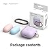 elago Duo Hang Case Compatible with Apple AirPods Case 1 & 2, Carabiner Included, Supports Wireless Charging, 2 Color Caps + 1Body [Pastel Blue, Lovely Pink + Lavender]
