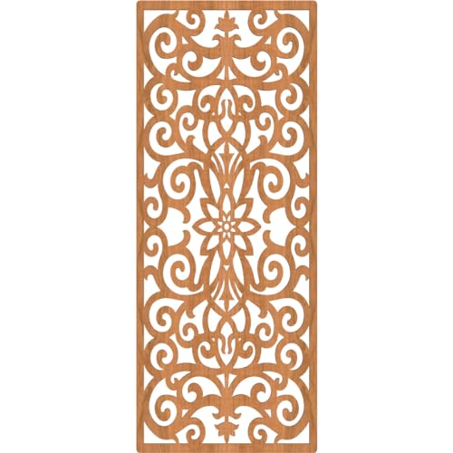 Image of Buel Decorative Pierced Fretwork Wood Wall Panels, 17 3 /8 inchW x 44 3 /8 inchH x 3 /8 inchT, Cherry