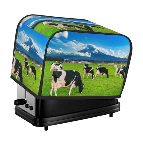 Copertura per tostapane a 2 fette, con vista sulle montagne, con tasche, per piccoli elettrodomestici da cucina, protezione dalle impronte digitali, lavabile in lavatrice