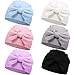 6 Piezas Gorro de Algodón Suave de Bebés Unisex Recién Nacidos con Lazo Lindo para Bebés de 0-6 Meses, 6 Colores