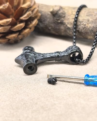 Collier viking marteau de Thor homme chaîne blé robuste - 3
