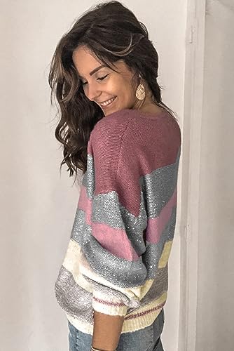 Image of ANCAPELION Women's Casual Sweater Pullover Winter Basic Sweatshirt Long Sleeve Cozy Knitted Jumper Tops Loose Fit