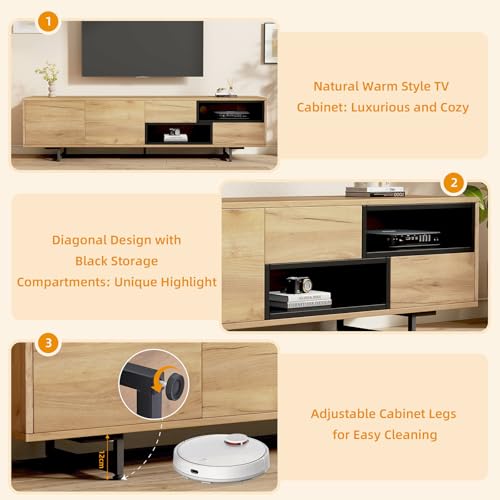 Armoire de télévision stable avec pieds réglables anti-rayures - 6