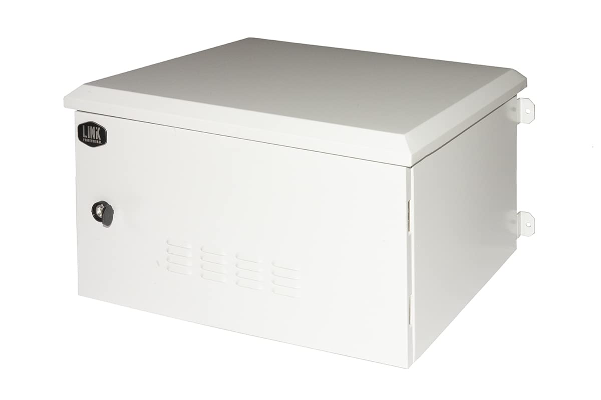 Link LK190645IP Armadio Rack 19 Pollici 6U Per Reti Da Esterno Classe Protezione Ip55 Con Ventole Filtrate, Grigio Chiaro, 600 x 450 x 333 mm