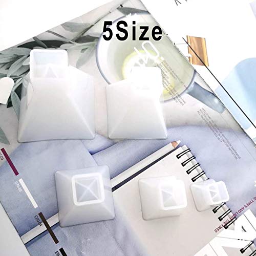 Markeny 5 Size Resin Casting Molds Pyramid Resin Mold Cube Silicone Molds For Diy Craft Making Silicone Clear Casting Molds, Pyramid #TOP2