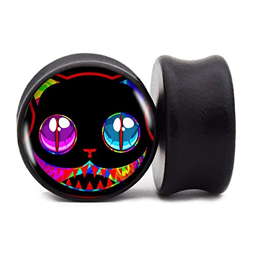 FLYUN 2Pcs Black Wood Gauges for Ears 8-25mm Saddle Ear Gauge Plugs Stretcher Expander Piercings Jewelry