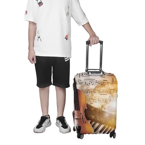 Housse de bagage simple violon notes musique lavable pour valise - 7
