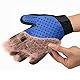 Premium Magic Brush Fellpflege-Handschuh für Hund, Katze und Pferd I Tierhaarentferner praktische Fellwechsel Zubehör Bürste zum Entfernen für Kurze und Lange Tier-Haare (Blau, Links)