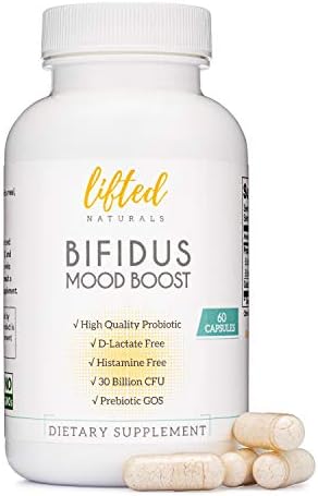 Probiotics 30 Billion CFU - Bifidus Mood Support Supplement w/prebiotics & probiotics for Women and Men - Mood & Digestion Support- Histamine Free - Natural Mood Boost - 60 Days Supply, Non-GMO