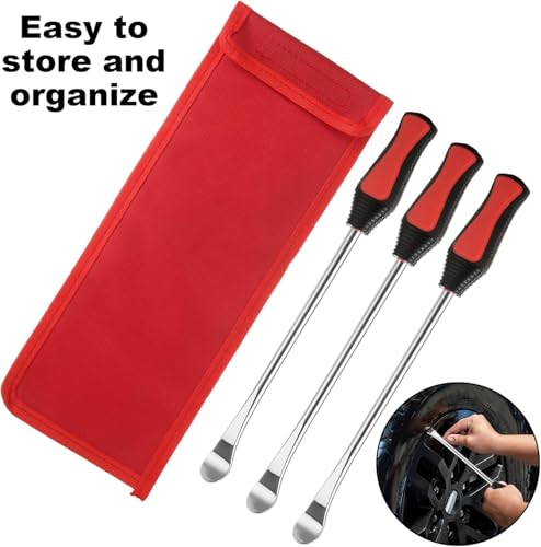Image of 14.5 inch Tire Spoon Lever Iron Tool, Motorcycle Bike Professional Tire Changing Kit,with 3 Pcs Rim Protectors,Repair Tool Kit,39-Piece Tire Levers Set, Tire Changing Tool