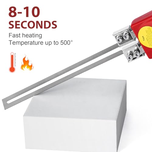 Toemics Toemics Electric Hot Knife Foam Cutter – 200W Styrofoam Cutting Tool, 4 Adjustable 50-500°C Blades for Polystyrene, Sponge, Crafts, and Insulation (Red) - Image 8